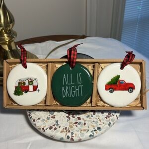 Rae Dunn Christmas ornament set